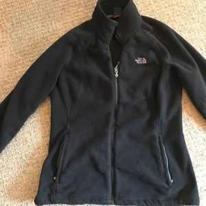 North Face black fleece jacket womens large